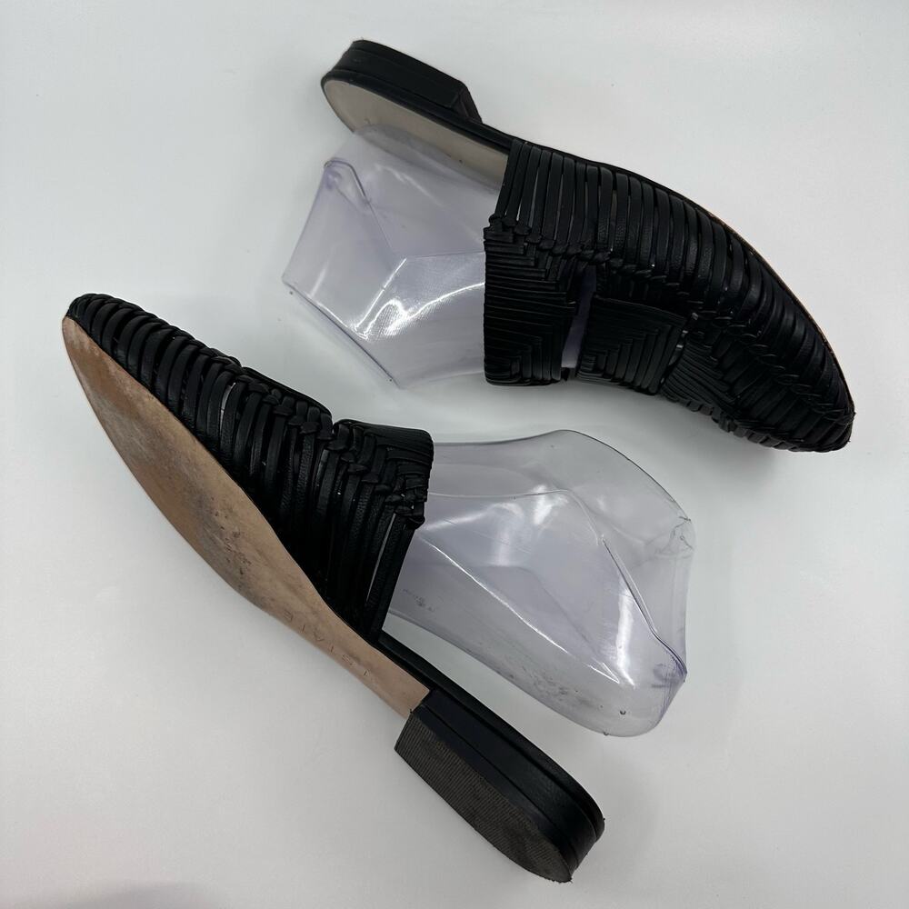 1.State Syre Woven Flats Mule Womens US9 Black Pointed Toe Leather Office Work - Picture 3 of 6